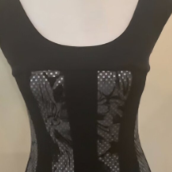 Dress barn Flattering Slimming lace black Textured Whimsigoth Witchy Dress 10 - Picture 1 of 11